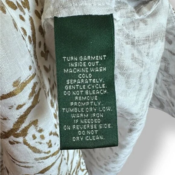 Ralph Lauren Linen Floral Paisley Print Blouse Petite - Picture 4 of 7